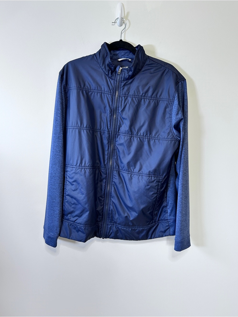 Cutter & Buck Men’s Large CB DryTec Blue Full Zip Hybrid Golf Jacket Gorpcore